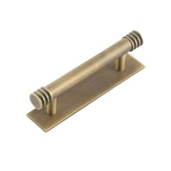 Frelan Hoxton Sturt Cabinet Handle on Back Plate 96mm cc Antique Brass HOX450AB-HOX5050AB