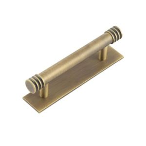 Frelan Hoxton Sturt Cabinet Handle on Back Plate 96mm cc Antique Brass HOX450AB-HOX6050AB