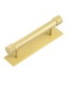 Frelan Hoxton Sturt Cabinet Handle on Back Plate 96mm cc Satin Brass HOX450SB-HOX6050SB