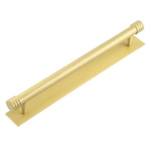 Frelan Hoxton Sturt Cabinet Handle on Back Plate 224mm cc Satin Brass HOX460SB-HOX6060SB