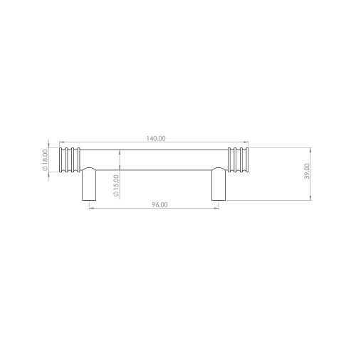 Frelan Hoxton Sturt Cabinet Handle on Back Plate 96mm cc Satin Brass HOX450SB-HOX6050SB