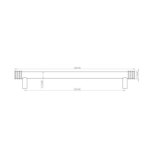 Frelan Hoxton Sturt Cabinet Handle on Back Plate 224mm cc Dark Bronze HOX460DB-HOX6060DB
