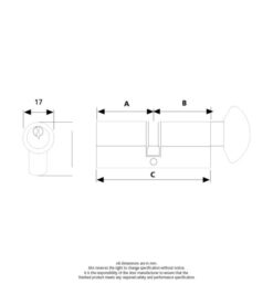Era Kitemark Euro Cylinder and turn 35/35 70mm 6pin Polished Brass Keyed To Differ - Image 2