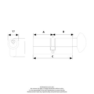 Era Kitemark Euro Cylinder and turn 35/35 70mm 6pin Polished Brass Keyed To Differ