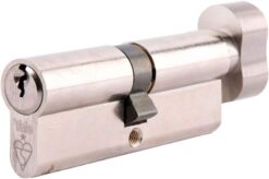 Yale PKMT3030-NP – KM Superior 1 Star Euro Cylinder Lock – Thumb Turn – 30/30 (70mm) / 30:10:30 – Nickel Finish – High Security – 2 Cylinders