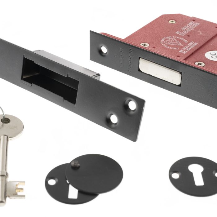 Atlantic 5 Lever Key Deadlock [BS] 2.5″ – Matt Black