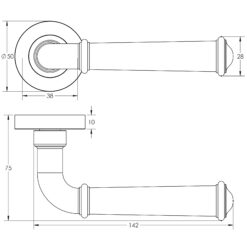 Classic Antique Brass Lever on rose - Image 2