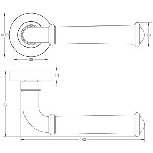 Classic Antique Brass Lever on rose