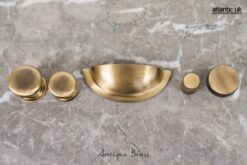 Old English Lincoln Solid Brass Victorian Knob 38mm on Concealed Fix – Antique Brass OEC1238AB - Image 2