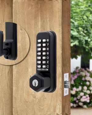 CODELOCKS Mechanical Digital Locks Marine 200 series Mortice Latch Key Override Black Marine Grade