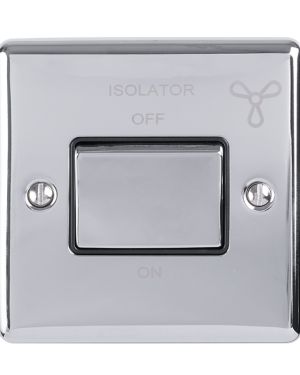 Eurolite Enfswpcb 6Amp Fan Isolator Switch Polished Chrome Enhance Range Black Trim