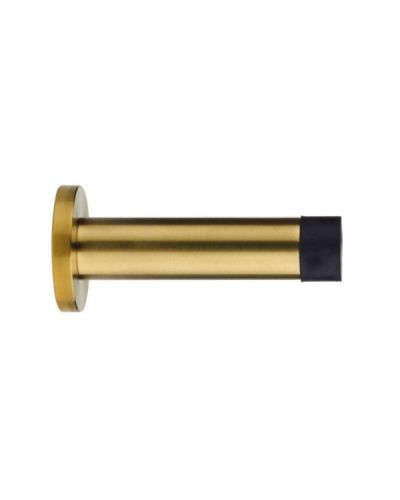 Zoo Hardware ZAS07-PVDSB Door Stop – Cylinder – 70mm Projection With Rose – PVD Satin Brass