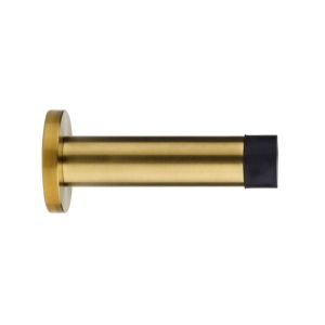 Zoo Hardware ZAS07-PVDSB Door Stop – Cylinder – 70mm Projection With Rose – PVD Satin Brass
