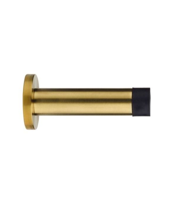 Zoo Hardware ZAS07-PVDSB Door Stop – Cylinder – 70mm Projection With Rose – PVD Satin Brass