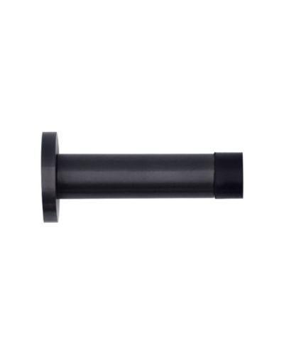 Zoo Hardware ZAS07-PCB Door Stop – Cylinder – 70mm Projection With Rose – Powder Coated Matt Black