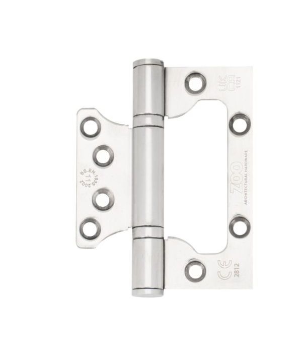 Zoo Hardware Flush / Interleaf Hinge Pair – CE/UKCA – Grade 11 – Satin Stainless Steel ZHSSFH-243S