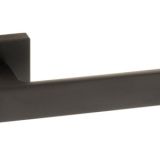 Forme Asti Lever Door Handle on Minimal Square Rose – Matt Black