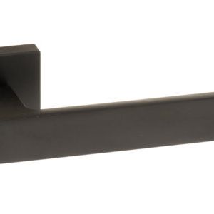 Forme Asti Lever Door Handle on Minimal Square Rose – Matt Black