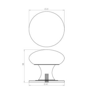 Frelan 42mm DB Cupboard knob JV47DAB Antique Brass