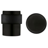 Zoo Hardware ZAS85-PCB Door Stop Floor Mounted – Round Collar – Flat Top – Powder Coated Matt Black