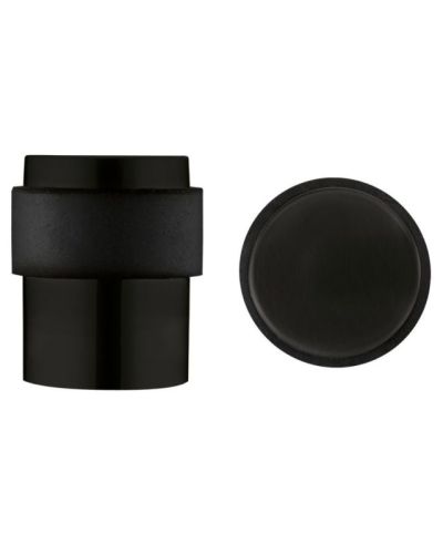 Zoo Hardware ZAS85-PCB Door Stop Floor Mounted – Round Collar – Flat Top – Powder Coated Matt Black