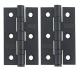 Zoo Hardware ZHSS232-MB Hinges – Ball Bearing 76mm x 50mm x 2mm Square Corner – Matt Black
