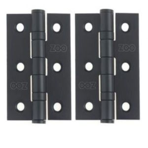 Zoo Hardware ZHSS232-MB Hinges – Ball Bearing 76mm x 50mm x 2mm Square Corner – Matt Black