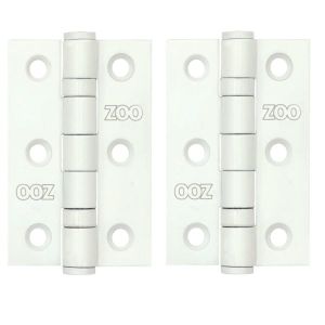 Zoo Hardware ZHSS232-PCW Hinges – Ball Bearing 76mm x 50mm x 2mm Square Corner – Powder Coated White