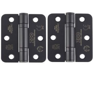 Zoo Hardware ZHSS7667R-MB Grade 11 Hinges – Ball Bearing 76mm x 67mm x 2.5mm Radius Corner – Matt Black