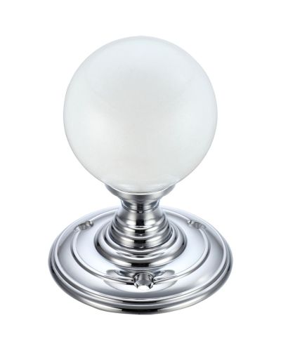 Glass Ball Mortice Knob – Frosted 55mm