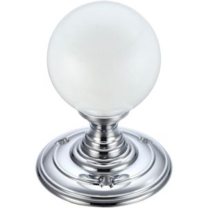 Glass Ball Mortice Knob – Frosted 55mm