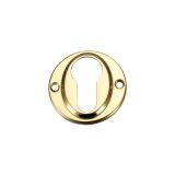 Euro Profile Escutcheon, Polished Brass