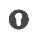 Euro profile round escutcheon Oscuro Matt Black