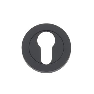 Euro profile round escutcheon Oscuro Matt Black