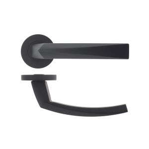 Hydra lever on round rose Oscuro Matt Black