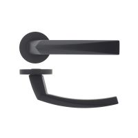 Hydra lever on round rose Oscuro Matt Black