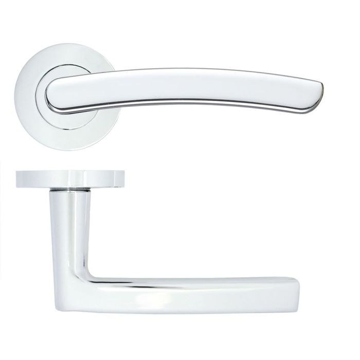 Santiago lever on rose Polished Chrome