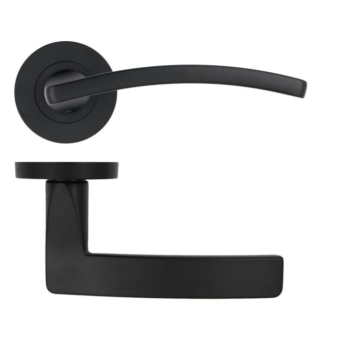 Toledo lever on rose Matt Black