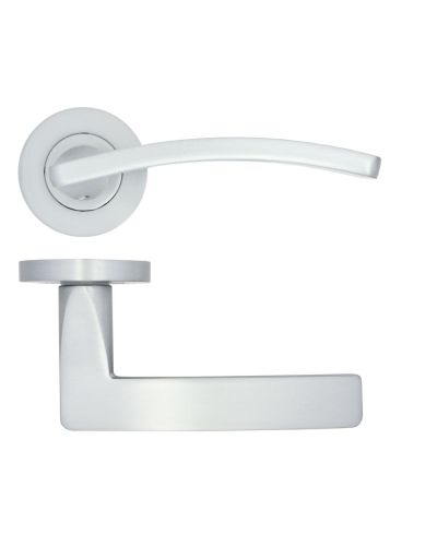 Toledo lever on rose Satin Chrome
