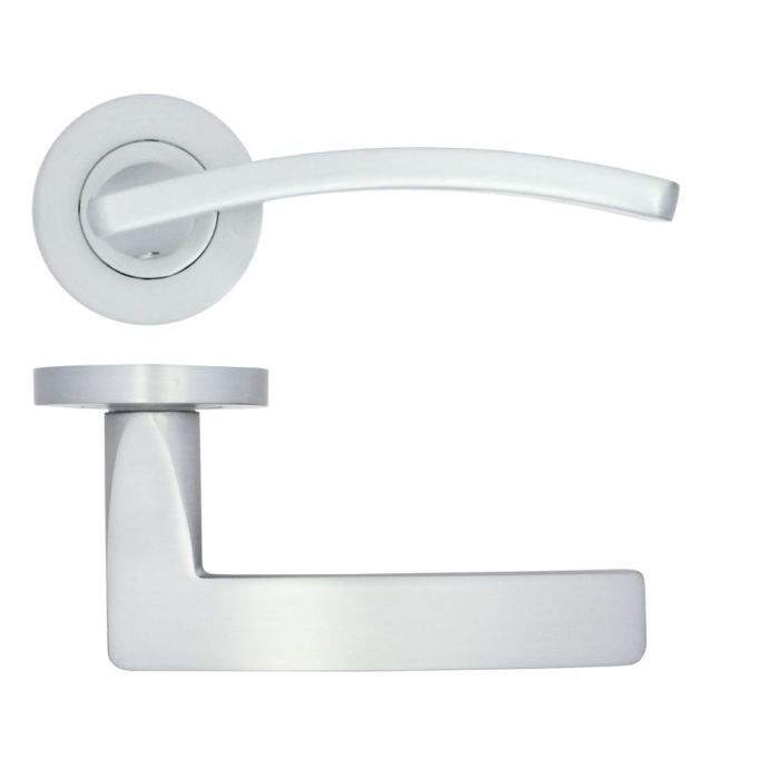 Toledo lever on rose Satin Chrome
