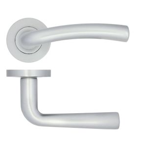 Seville lever on rose Satin Chrome