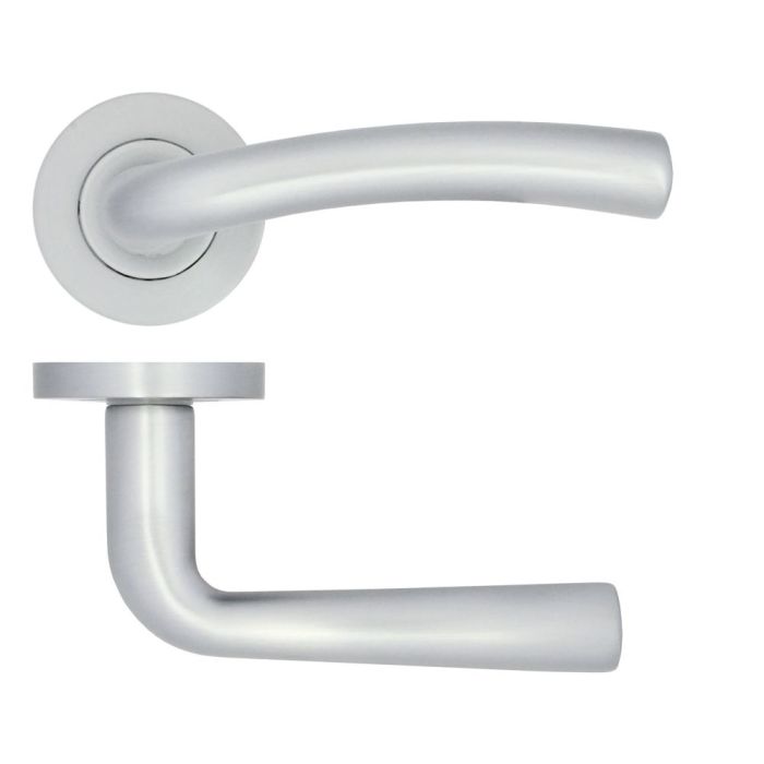 Seville lever on rose Satin Chrome