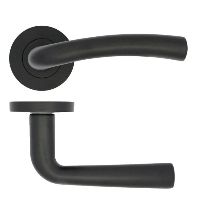 Seville lever on rose Matt Black