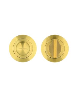 Bathroom Turn & Release On Round Rose Satin Brass