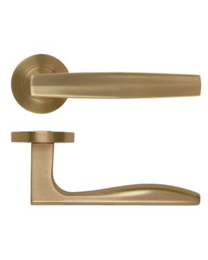 Appenine Lever On Round Rose Antique Brass