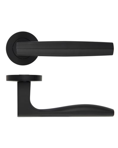 Appenine Lever On Round Rose Oscuro Matt Black