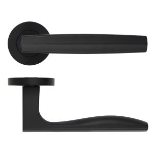 Appenine Lever On Round Rose Oscuro Matt Black