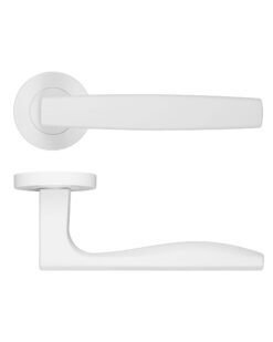 Appenine Lever On Round Rose Powder Coat White