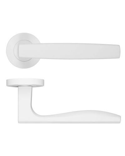 Appenine Lever On Round Rose Powder Coat White