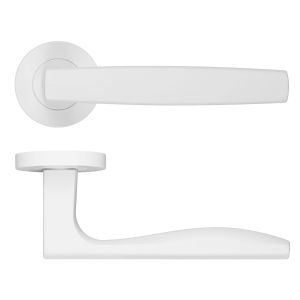 Appenine Lever On Round Rose Powder Coat White